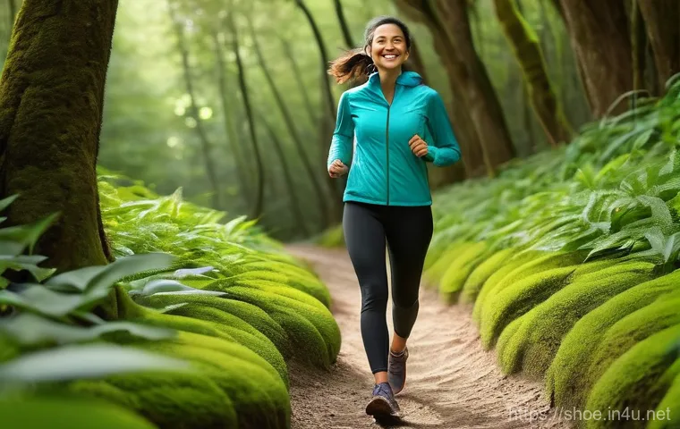 노스페이스 등산화와 컬럼비아 트레킹화 비교 - **Prompt 1: Lightweight Trekking Adventure with Columbia-style Shoes**
    A young woman in her late...